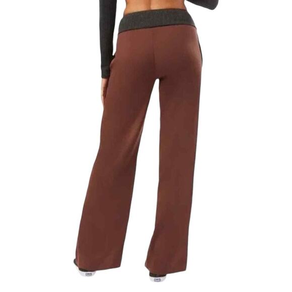 We Wore What NWT Low Rise Suiting Twill V Pant Ribbed Cacao Black size XS 118.00 - Picture 5 of 6